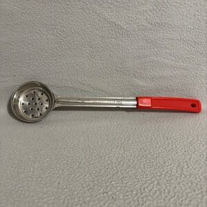 Stainless Steel Strainer Spoon with Red Handle